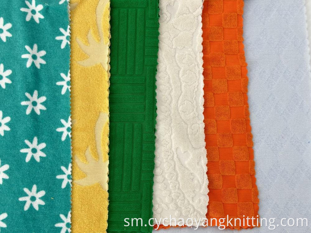 Elastic premium jacquard terry cloth